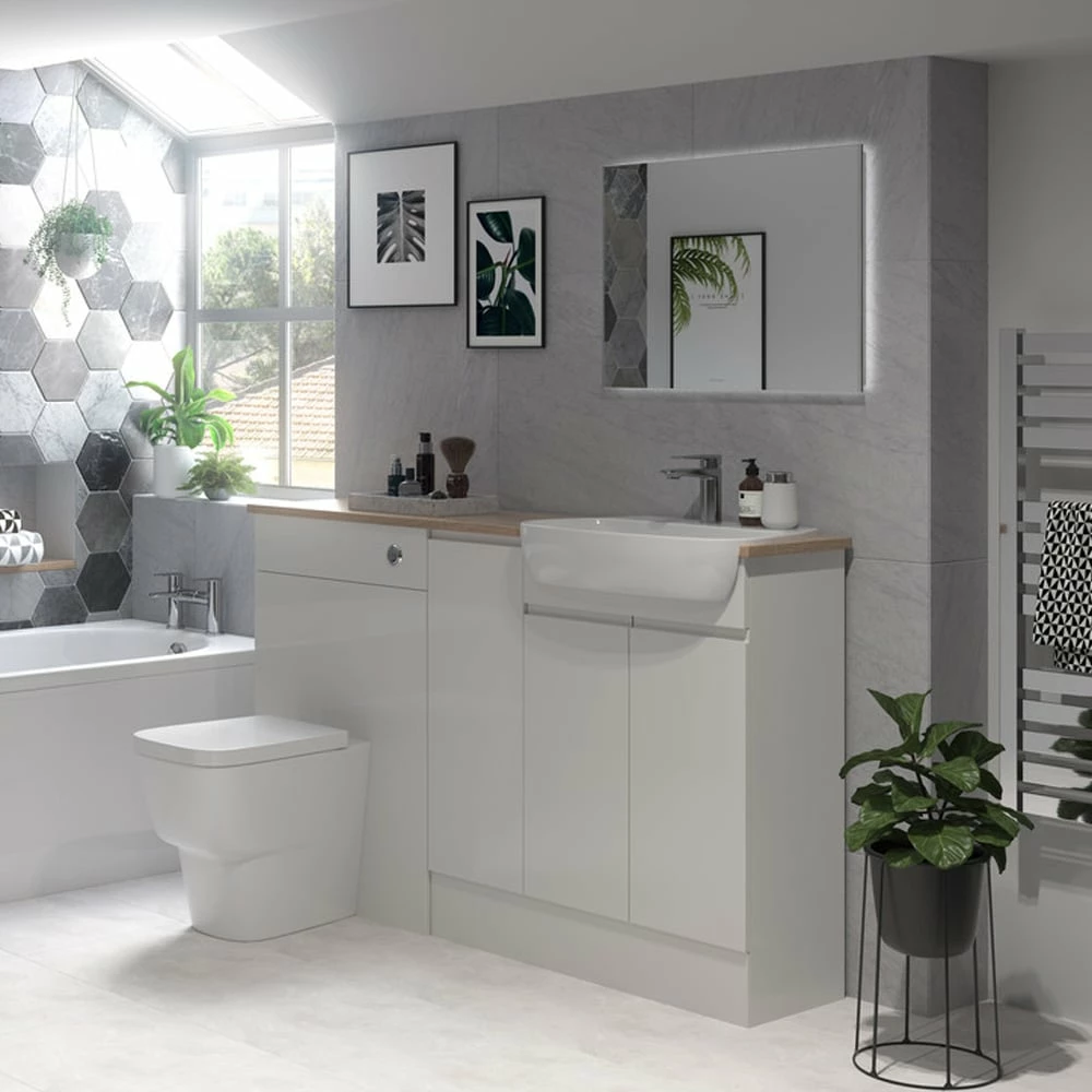 Signature Bergen Floor Standing 1-Door Slim Base Unit 200mm Wide - Pearl Grey Gloss 3 Signature Bergen Floor Standing 1-Door Slim Base Unit 200mm Wide - Pearl Grey Gloss