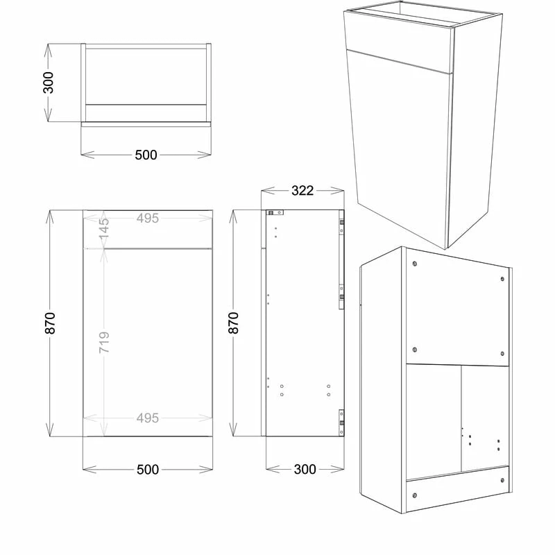 Signature Bergen Back To Wall WC Toilet Unit 500mm Wide - Matt Indigo Blue 5 Signature Bergen Back To Wall WC Toilet Unit 500mm Wide - Matt Indigo Blue - Image 3