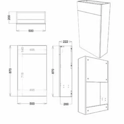 Signature Bergen Slim Back To Wall WC Toilet Unit 500mm Wide - White Gloss
