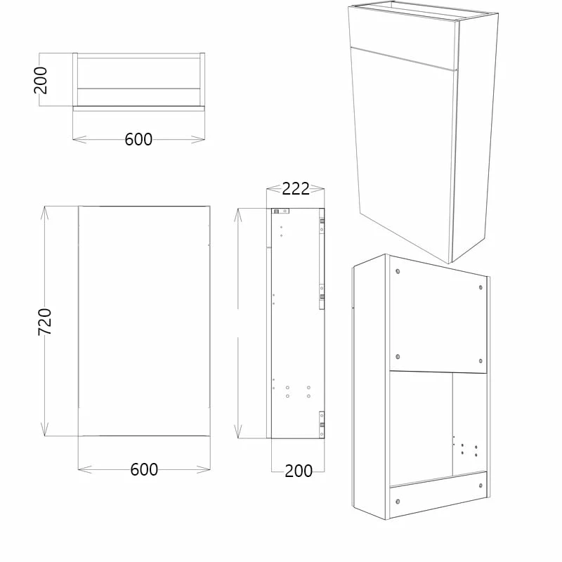 Signature Bergen Slim Back To Wall WC Toilet Unit 600mm Wide - Pearl Grey Gloss 4 Signature Bergen Slim Back To Wall WC Toilet Unit 600mm Wide - Pearl Grey Gloss - Image 2
