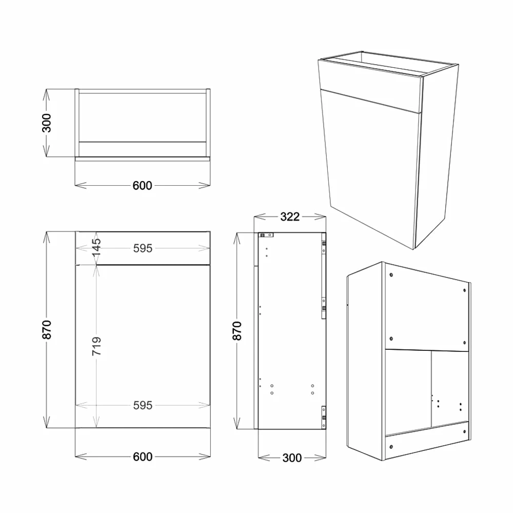 Signature Bergen Back To Wall WC Toilet Unit 600mm Wide - Matt Indigo Blue 4 Signature Bergen Back To Wall WC Toilet Unit 600mm Wide - Matt Indigo Blue - Image 2