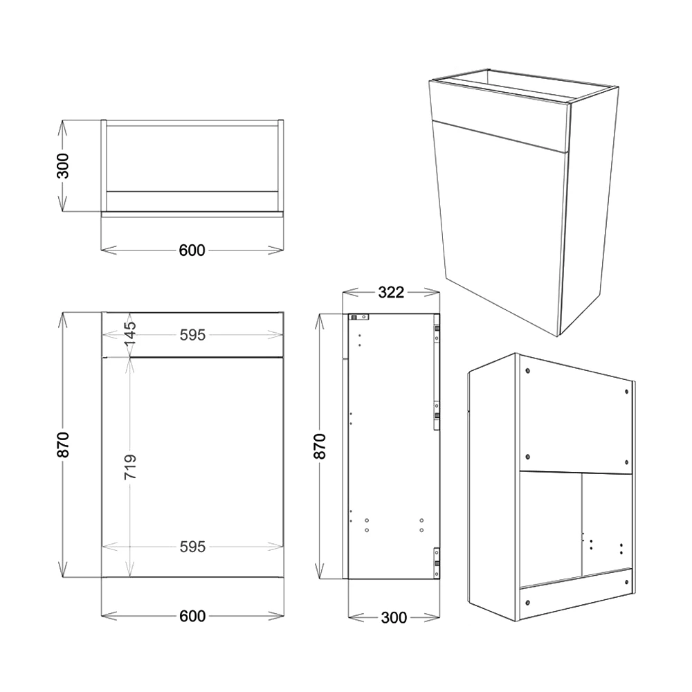 Signature Bergen Back To Wall WC Toilet Unit 600mm Wide - Pearl Grey Gloss 3 Signature Bergen Back To Wall WC Toilet Unit 600mm Wide - Pearl Grey Gloss