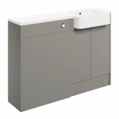 Signature Bergen RH Combination Unit With Basin 1242mm Wide - Pearl Grey Gloss