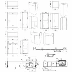 Signature Bergen RH 1-Door Combination Unit With Basin 1542mm Wide - Pearl Grey Gloss