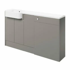 Signature Bergen LH 1-Door Combination Unit With Basin 1542mm Wide - Pearl Grey Gloss