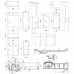Signature Bergen LH 3-Drawer Combination Unit With Basin 1542mm Wide - Pearl Grey Gloss