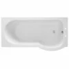 Signature Coast Supercast P-Shaped Shower Bath With Front Panel And Screen 1700mm X 700mm/850mm - Right Handed -HEATANDPLUMB Sales signature coast p shape shower bath sign105609 1