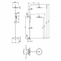 Vema Thermostatic Bar Mixer Shower With Shower Kit + Fixed Head - Matt Black