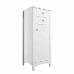 Signature Copenhagen Floor Standing 1-Door And 2-Drawer Tall Boy Unit 465mm Wide - Satin White Ash