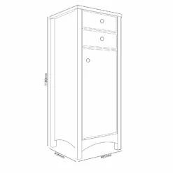 Signature Copenhagen Floor Standing 1-Door And 2-Drawer Tall Boy Unit 465mm Wide - Sea Green Ash -HEATANDPLUMB Sales signature copenhagen bathroom furniture dift1856