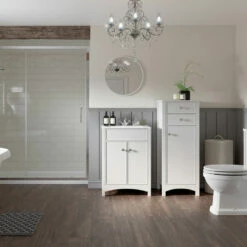 Signature Copenhagen Round Bathroom Mirror 550mm Diameter - Satin White Ash