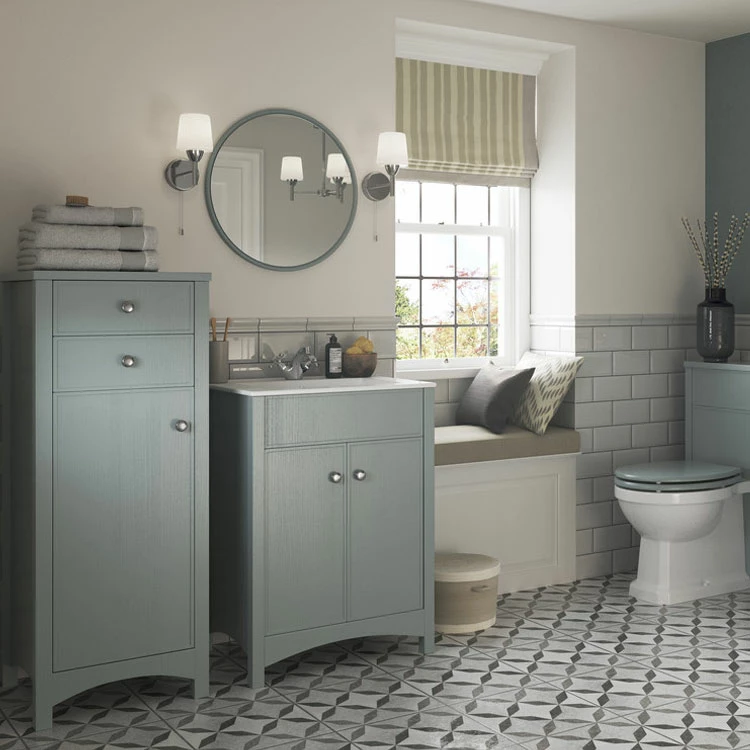 Signature Copenhagen Round Bathroom Mirror 550mm Diameter - Sea Green Ash 4 Signature Copenhagen Round Bathroom Mirror 550mm Diameter - Sea Green Ash - Image 2