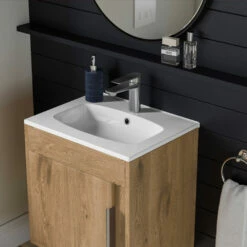 Signature Helsinki Wall Hung 1-Door Vanity Unit With Basin 510mm Wide - Seville Oak 8 Signature Helsinki Wall Hung 1-Door Vanity Unit With Basin 510mm Wide - Seville Oak -HEATANDPLUMB Sales signature elements vanity unit diftp2226 2