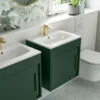 Signature Helsinki Wall Hung 1-Door Vanity Unit With Basin 510mm Wide - Matt Conifer Green