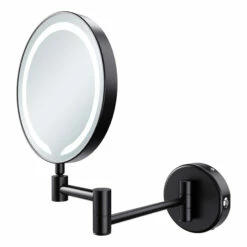 Signature Evelyn Round LED Cosmetic Bathroom Mirror - Black -HEATANDPLUMB Sales signature evelyn bathroom mirror sign107588 1 1