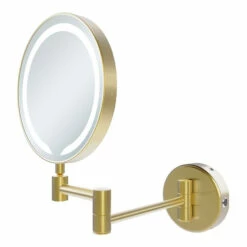 Signature Evelyn Round LED Cosmetic Bathroom Mirror - Brushed Brass