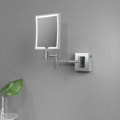 Signature Evelyn Square LED Cosmetic Bathroom Mirror 200mm H X 200mm W - Chrome