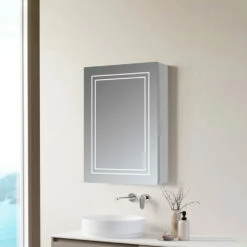 Signature Finley 1-Door LED Mirrored Bathroom Cabinet With Demister Pad 700mm H X 500mm W