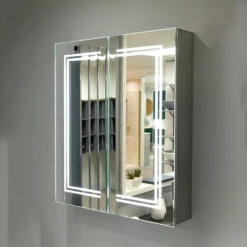Signature Finley 2-Door LED Mirrored Bathroom Cabinet With Demister Pad 700mm H X 600mm W 15 Signature Finley 2-Door LED Mirrored Bathroom Cabinet With Demister Pad 700mm H X 600mm W -HEATANDPLUMB Sales signature finley bathroom cabinet sign106300 7