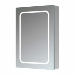 Signature Florence 1-Door LED Mirrored Bathroom Cabinet With Demister Pad 700mm H X 500mm W -HEATANDPLUMB Sales signature florence bathroom cabinet sign106295 1