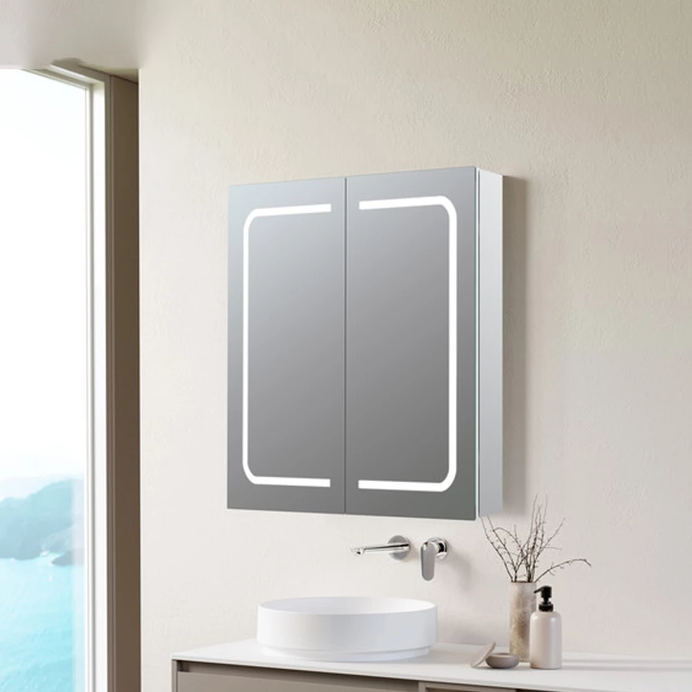 Signature Florence 2-Door LED Mirrored Bathroom Cabinet With Demister Pad 700mm H X 600mm W 5 Signature Florence 2-Door LED Mirrored Bathroom Cabinet With Demister Pad 700mm H X 600mm W - Image 3