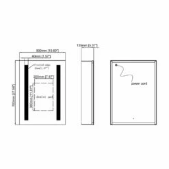 Signature Freya 2-Door LED Mirrored Bathroom Cabinet With Demister Pad 700mm H X 500mm W