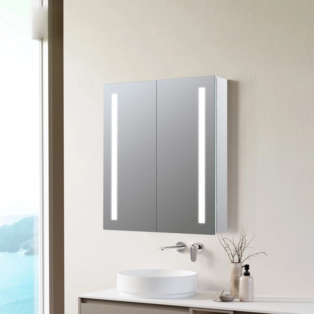 Signature Freya 2-Door LED Mirrored Bathroom Cabinet With Demister Pad 700mm H X 600mm W 6 Signature Freya 2-Door LED Mirrored Bathroom Cabinet With Demister Pad 700mm H X 600mm W - Image 4