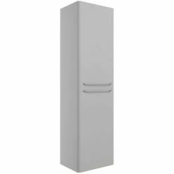 Signature Kalmar Wall Hung 2-Door Tall Unit 454mm Wide - Grey Gloss