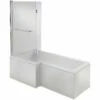Signature Hermes Supercast L-Shaped Shower Bath With Front Panel And Screen 1700mm X 700mm/850mm - Left Handed 2 Signature Hermes Supercast L-Shaped Shower Bath With Front Panel And Screen 1700mm X 700mm/850mm - Left Handed -HEATANDPLUMB Sales signature hermes bath dibshp078c