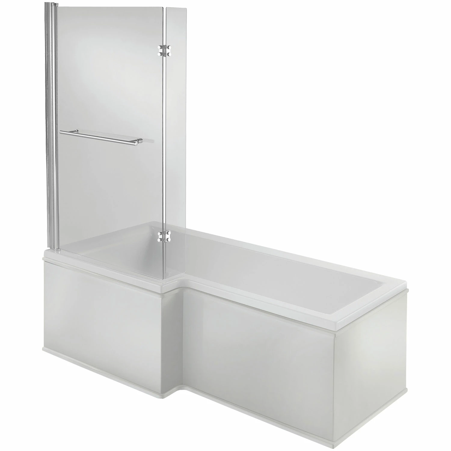 Signature Hermes Supercast L-Shaped Shower Bath With Front Panel And Screen 1700mm X 700mm/850mm - Left Handed 3 Signature Hermes Supercast L-Shaped Shower Bath With Front Panel And Screen 1700mm X 700mm/850mm - Left Handed