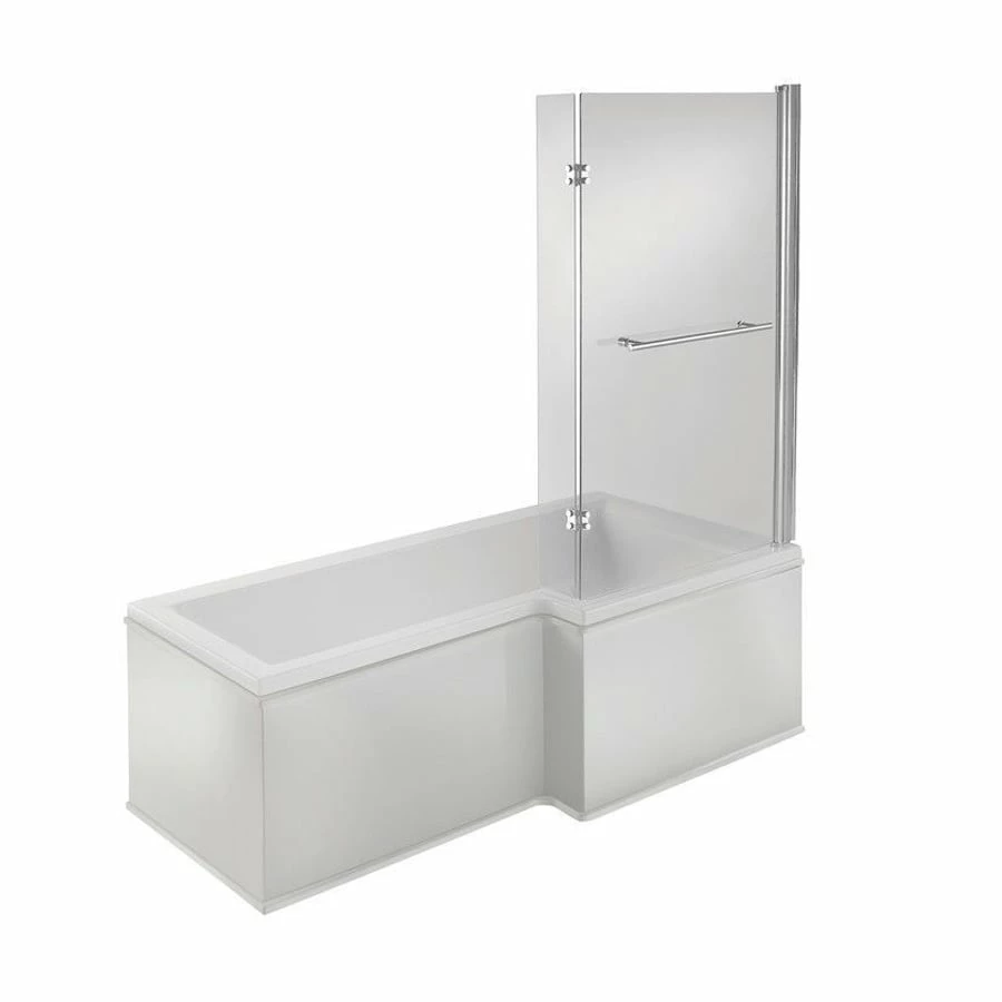 Signature Hermes L-Shaped Shower Bath With Front Panel And Screen 1700mm X 700mm/850mm - Right Handed 4 Signature Hermes L-Shaped Shower Bath With Front Panel And Screen 1700mm X 700mm/850mm - Right Handed - Image 2