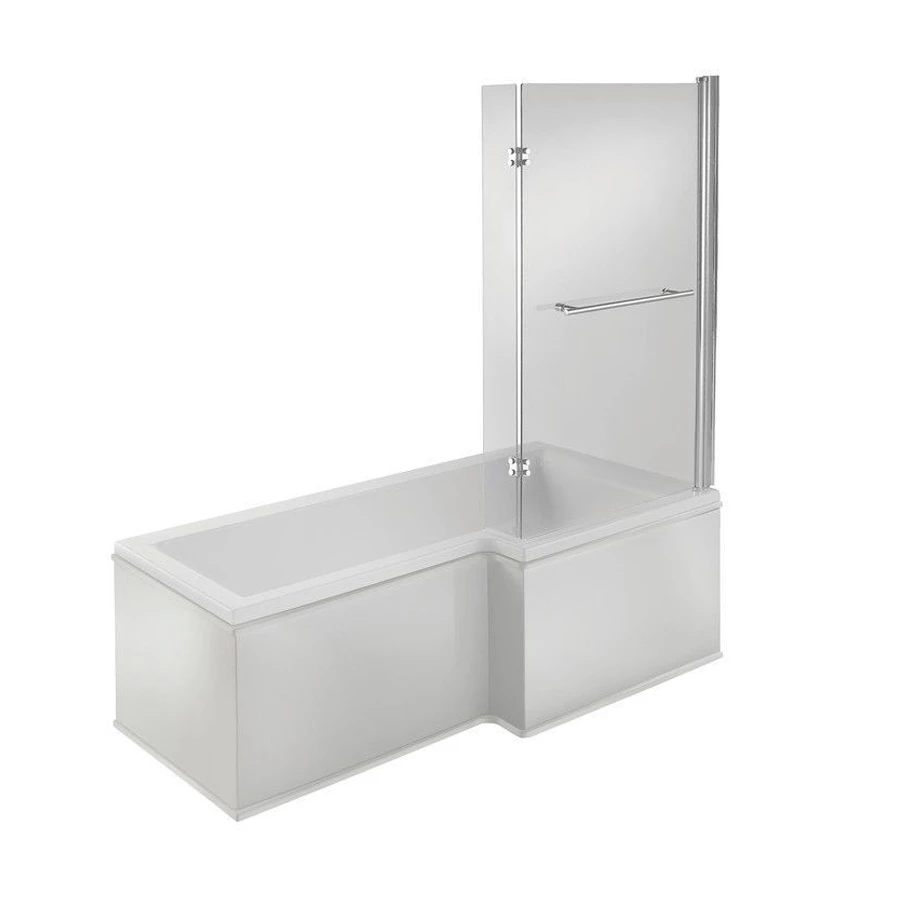Signature Hermes L-Shaped Shower Bath With Front Panel And Screen 1500mm X 700mm/850mm Right Handed 4 Signature Hermes L-Shaped Shower Bath With Front Panel And Screen 1500mm X 700mm/850mm Right Handed - Image 2