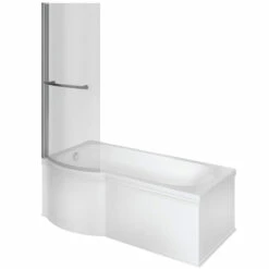 Signature Coast P-Shaped Shower Bath With Front Panel And Screen 1700mm X 700mm/850mm - Left Handed 9 Signature Coast P-Shaped Shower Bath With Front Panel And Screen 1700mm X 700mm/850mm - Left Handed -HEATANDPLUMB Sales signature hermes bath dibshp094
