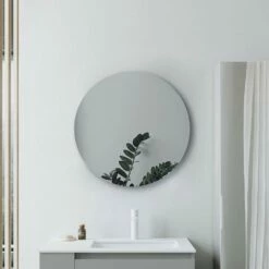 Signature Hugo Round Bathroom Mirror 500mm Diameter -HEATANDPLUMB Sales signature hugo bathroom mirror dimr0016 2 1
