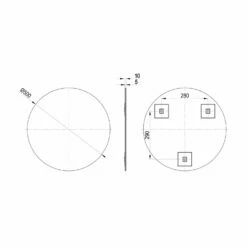 Signature Hugo Round Bathroom Mirror 500mm Diameter