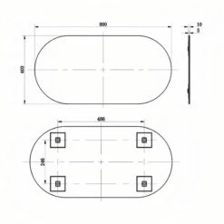 Signature Hugo Oblong Bathroom Mirror 800mm H X 400mm W