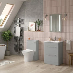 Signature Kalmar Back To Wall WC Toilet Unit 506mm Wide - Grey Gloss -HEATANDPLUMB Sales signature kalmar bathroom furniture sign104102