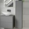 Signature Lund Wall Hung 1-Door Tall Unit 300mm Wide - Matt Grey 1 Signature Lund Wall Hung 1-Door Tall Unit 300mm Wide - Matt Grey -HEATANDPLUMB Sales signature lund bathroom furniture sglwhtu300 3