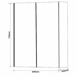 Signature Malmo 2-Door Mirrored Bathroom Cabinet 600mm Wide - Indigo Ash