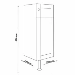 Signature Malmo Floor Standing 1-Door Base Unit 300mm Wide - Grey Ash -HEATANDPLUMB Sales signature malmo bathroom furniture dift1690 2