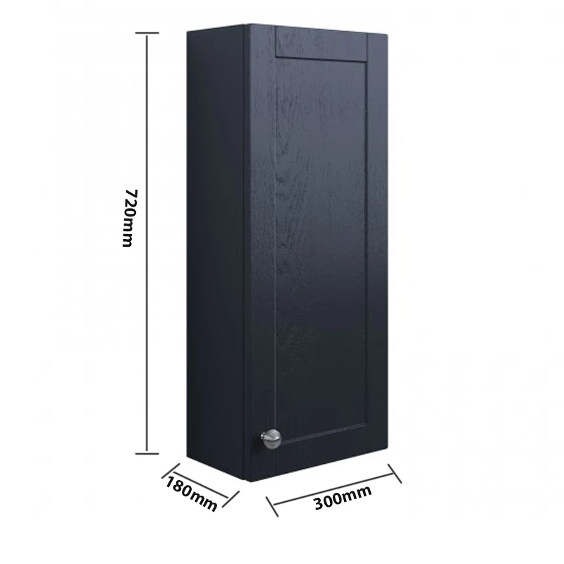 Signature Malmo Wall Hung 1-Door Storage Unit 300mm Wide - Indigo Ash 4 Signature Malmo Wall Hung 1-Door Storage Unit 300mm Wide - Indigo Ash - Image 2