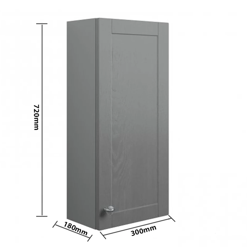 Signature Malmo Wall Hung 1-Door Storage Unit 300mm Wide - Grey Ash 4 Signature Malmo Wall Hung 1-Door Storage Unit 300mm Wide - Grey Ash - Image 2