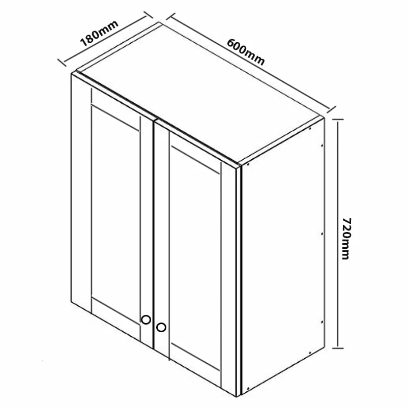 Signature Malmo Wall Hung 2-Door Storage Unit 600mm Wide - Grey Ash 3 Signature Malmo Wall Hung 2-Door Storage Unit 600mm Wide - Grey Ash
