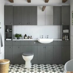 Signature Malmo Wall Hung 2-Door Storage Unit 600mm Wide - Grey Ash 7 Signature Malmo Wall Hung 2-Door Storage Unit 600mm Wide - Grey Ash -HEATANDPLUMB Sales signature malmo bathroom furniture dift1720 1 1