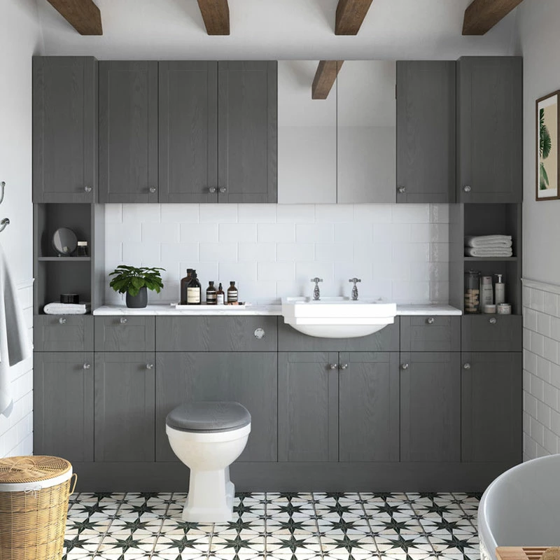 Signature Malmo Floor Standing 2-Door Tall Unit 300mm Wide - Grey Ash 3 Signature Malmo Floor Standing 2-Door Tall Unit 300mm Wide - Grey Ash