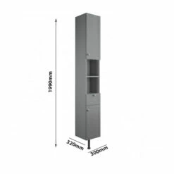 Signature Malmo Floor Standing 2-Door Tall Unit 300mm Wide - Grey Ash 7 Signature Malmo Floor Standing 2-Door Tall Unit 300mm Wide - Grey Ash -HEATANDPLUMB Sales signature malmo bathroom furniture dift1732 2