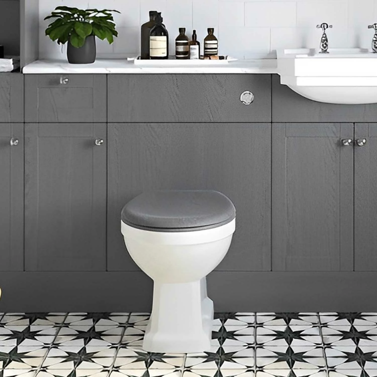 Signature Malmo Back To Wall WC Toilet Unit 500mm Wide - Grey Ash 4 Signature Malmo Back To Wall WC Toilet Unit 500mm Wide - Grey Ash - Image 2