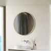Signature Olivia Round Bathroom Mirror 600mm Diameter - Brushed Brass -HEATANDPLUMB Sales signature olivia bathroom mirror dimr0036 1