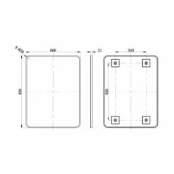 Signature Olivia Rectangular Bathroom Mirror 800mm H X 600mm W - Matt Black