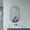 Signature Olivia Oblong Bathroom Mirror 800mm H X 400mm W - Matt Black -HEATANDPLUMB Sales signature olivia bathroom mirror dims0106 2